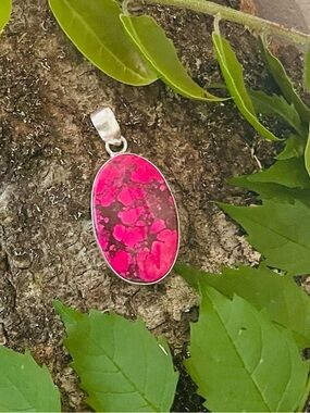 Pink Turquoise 925 Sterling Silver Pendant